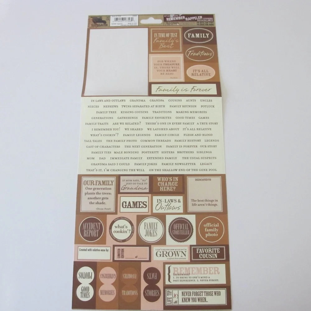 Scrapbooking Sticker Bundle For Paper Crafts Family Home Memories (New & Used)